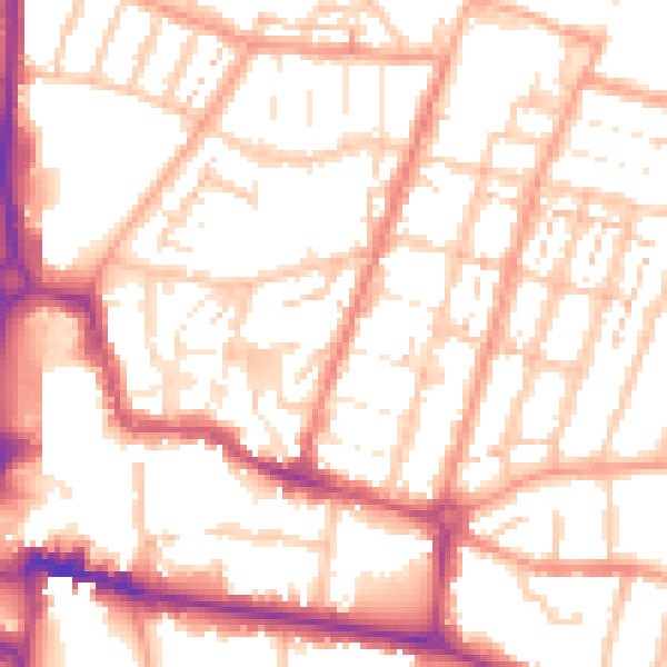 Daytime road noise heatmap for CV21 2YA