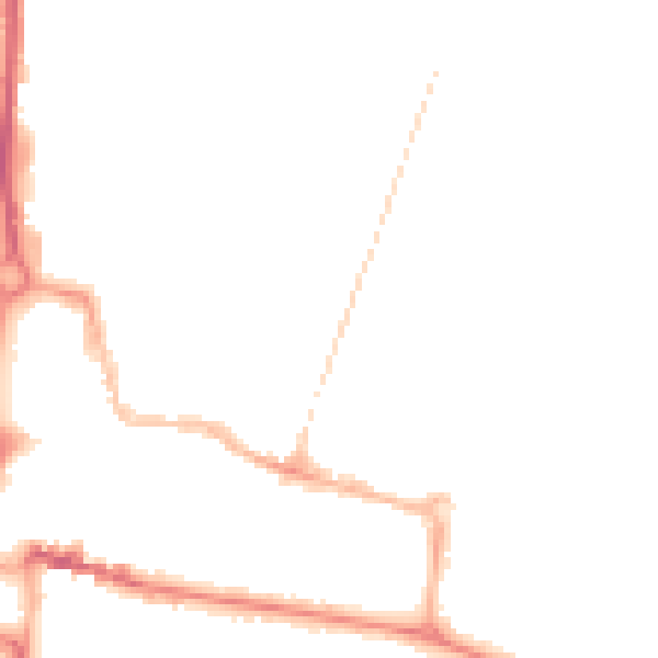 Night-time road noise heatmap for CV21 2YA