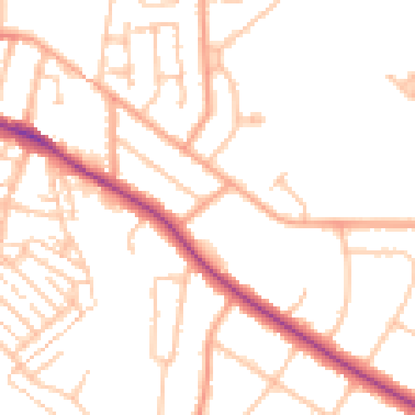 Daytime road noise heatmap for CV21 3AA