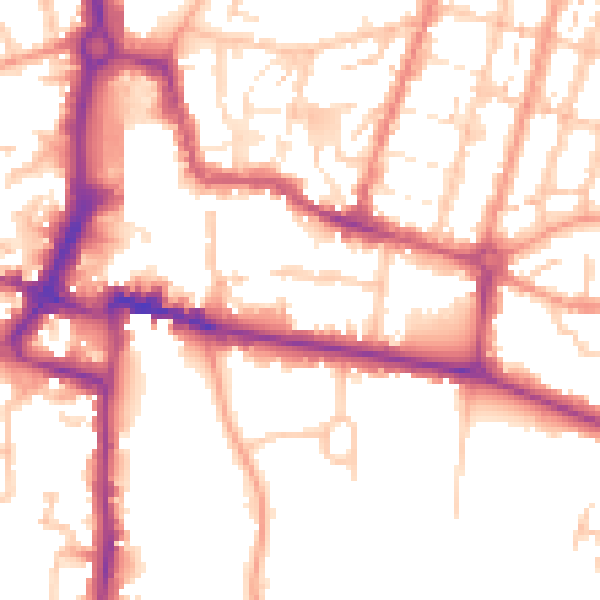 Daytime road noise heatmap for CV21 3AX