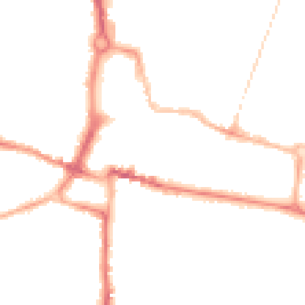 Night-time road noise heatmap for CV21 3BH