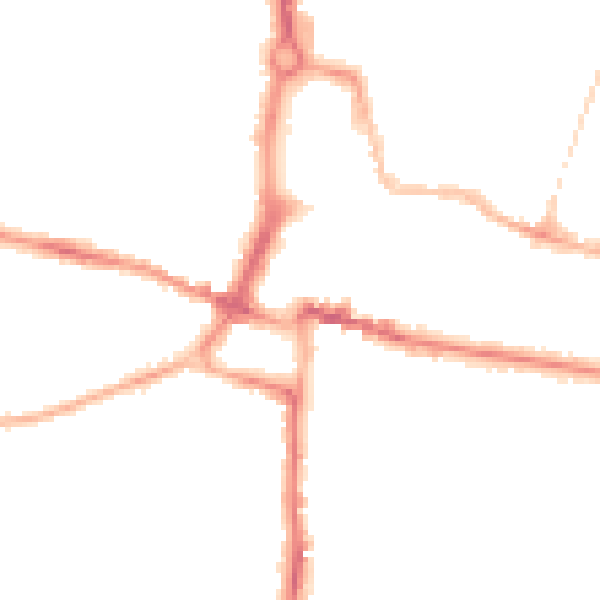 Night-time road noise heatmap for CV21 3BY