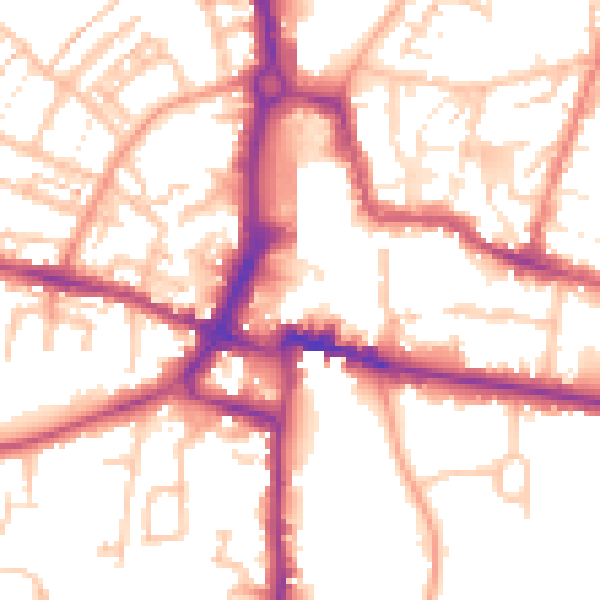 Daytime road noise heatmap for CV21 3DA