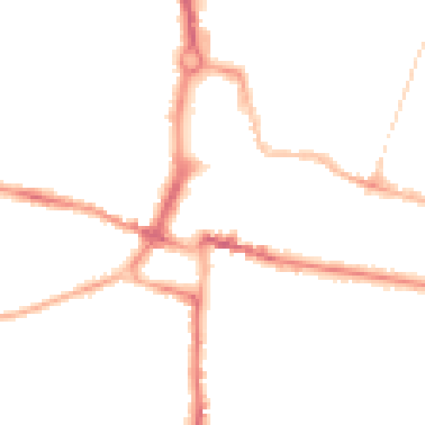 Night-time road noise heatmap for CV21 3DA