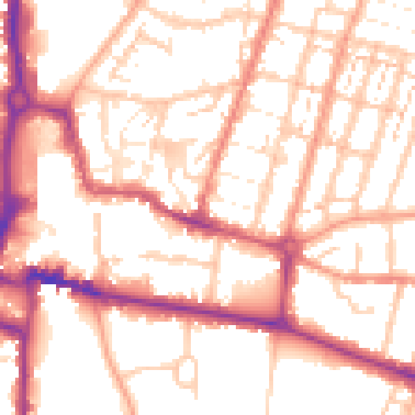 Daytime road noise heatmap for CV21 3EW