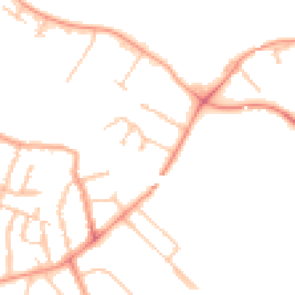 Daytime road noise heatmap for CV21 3FG