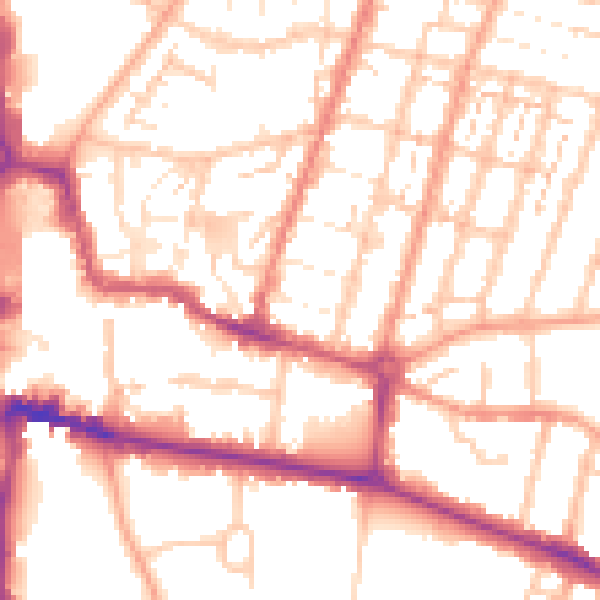 Daytime road noise heatmap for CV21 3HA