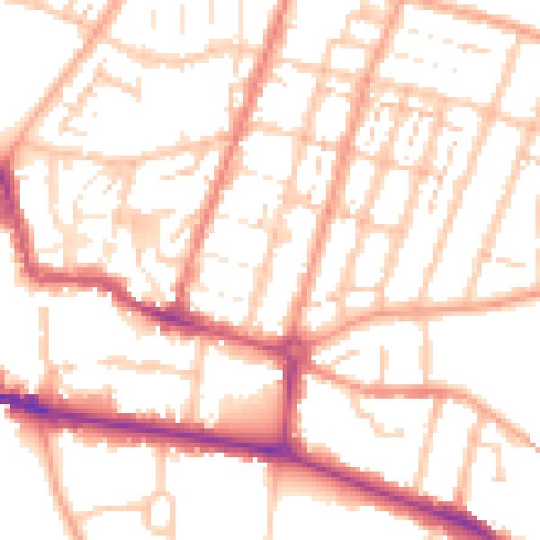Daytime road noise heatmap for CV21 3JF