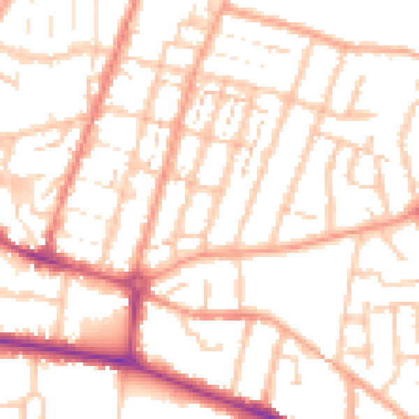 Daytime road noise heatmap for CV21 3NA