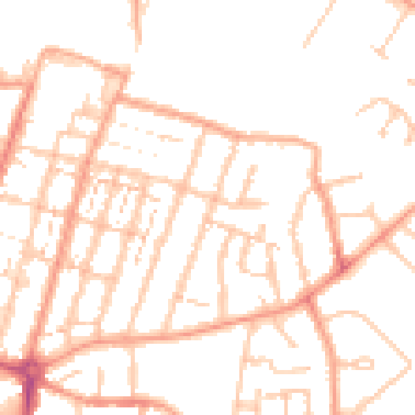Daytime road noise heatmap for CV21 3NJ
