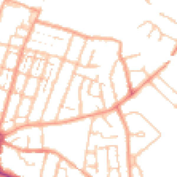 Daytime road noise heatmap for CV21 3NR