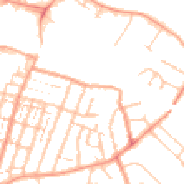 Daytime road noise heatmap for CV21 3NU
