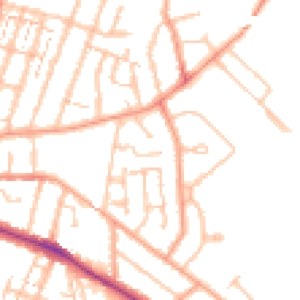 Daytime road noise heatmap for CV21 3PD