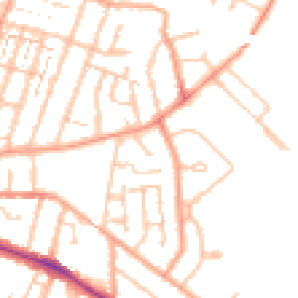 Daytime road noise heatmap for CV21 3PE