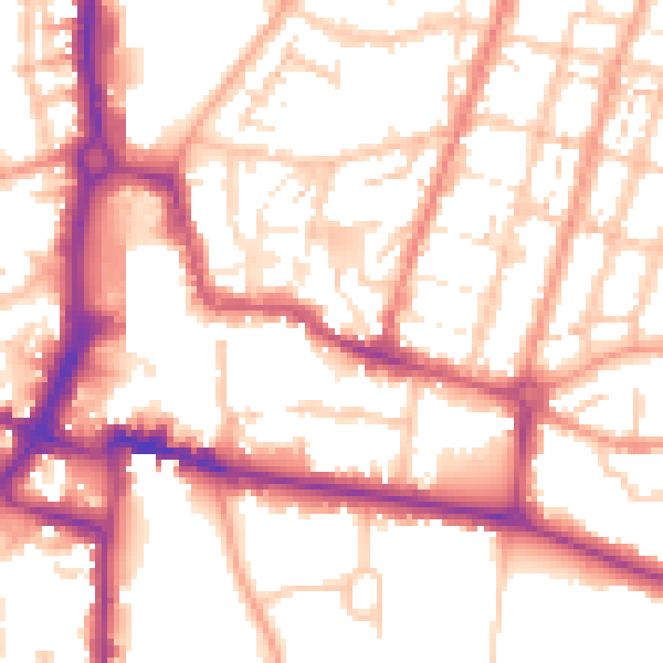 Daytime road noise heatmap for CV21 3PU
