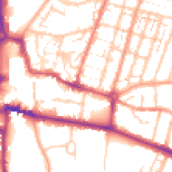 Daytime road noise heatmap for CV21 3PY