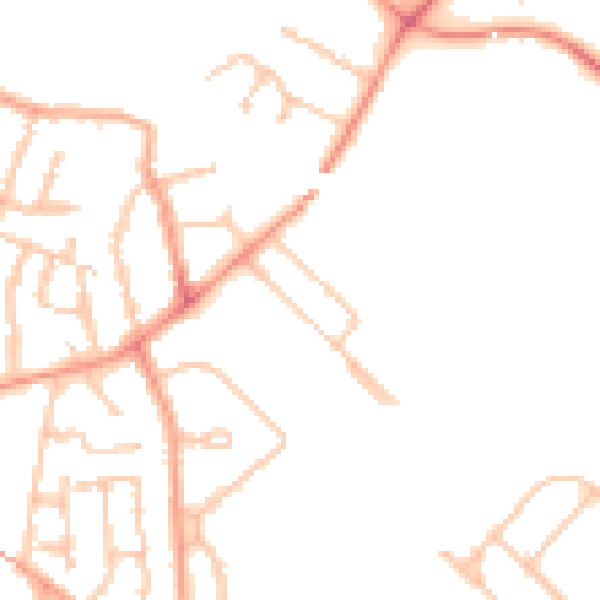 Daytime road noise heatmap for CV21 3SD