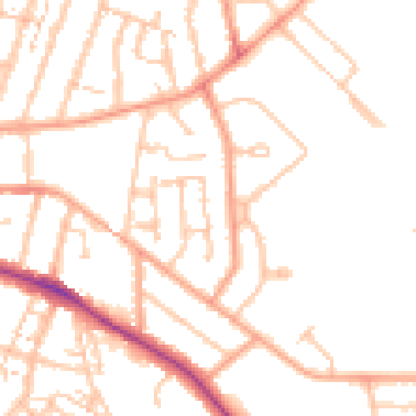 Daytime road noise heatmap for CV21 3UG