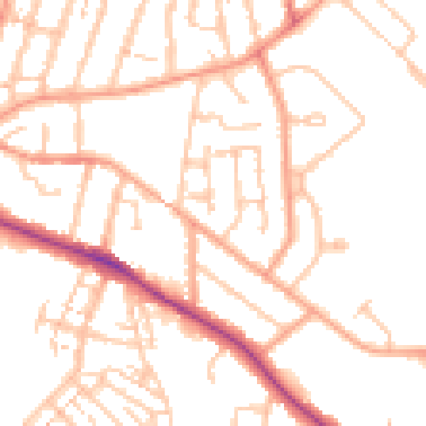 Daytime road noise heatmap for CV21 3US