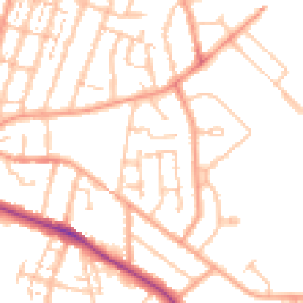 Daytime road noise heatmap for CV21 3WB