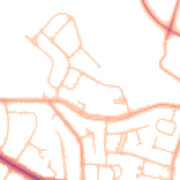 Daytime road noise heatmap for CV21 4AP