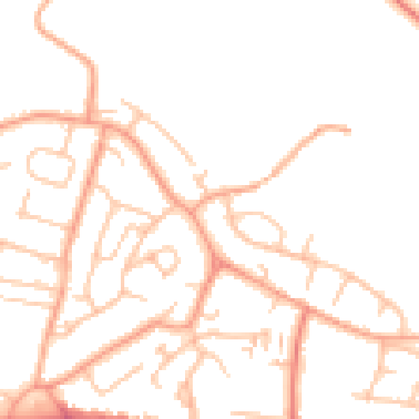 Daytime road noise heatmap for CV21 4BH