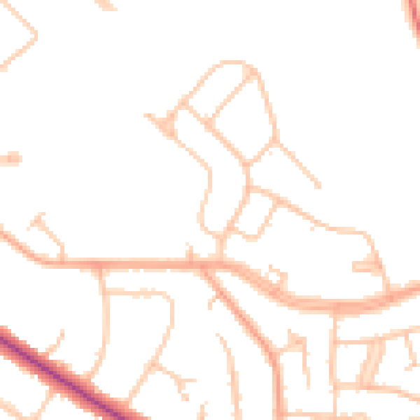 Daytime road noise heatmap for CV21 4BQ
