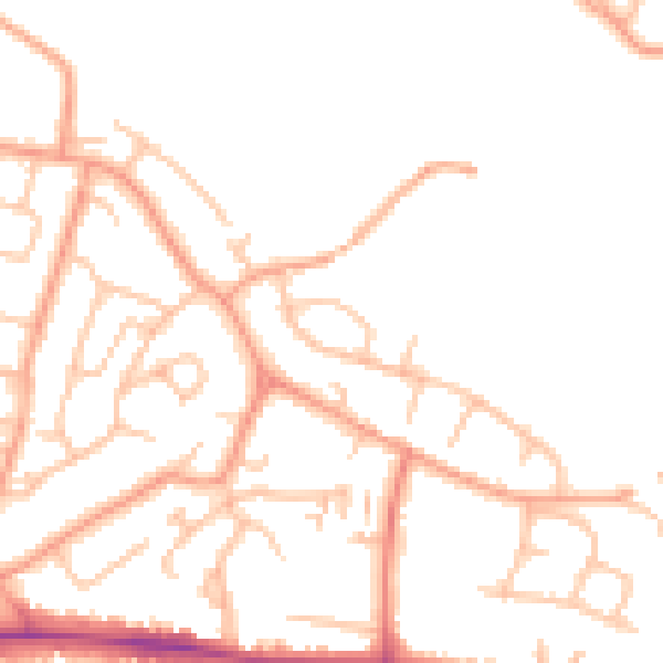 Daytime road noise heatmap for CV21 4DF