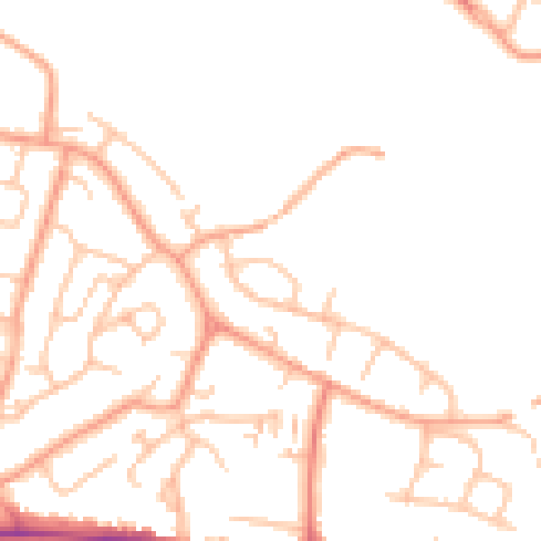 Daytime road noise heatmap for CV21 4DQ