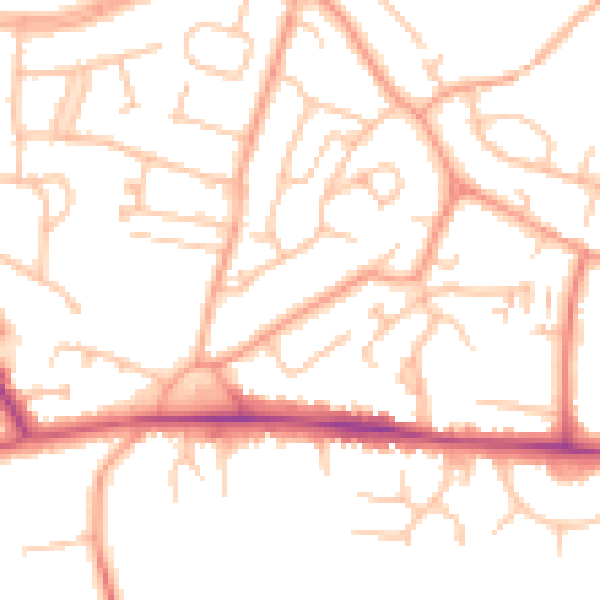 Daytime road noise heatmap for CV21 4EN