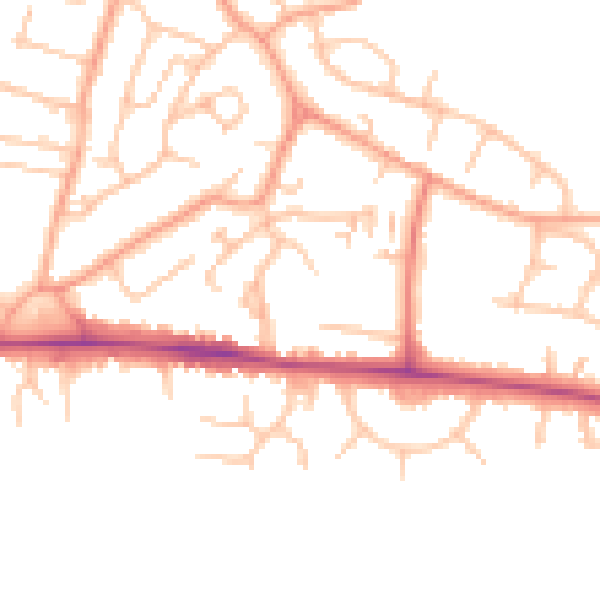 Daytime road noise heatmap for CV21 4ES