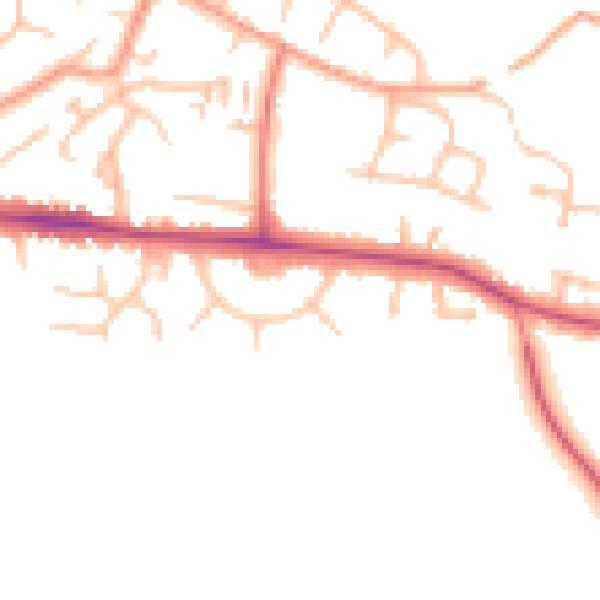 Daytime road noise heatmap for CV21 4EX