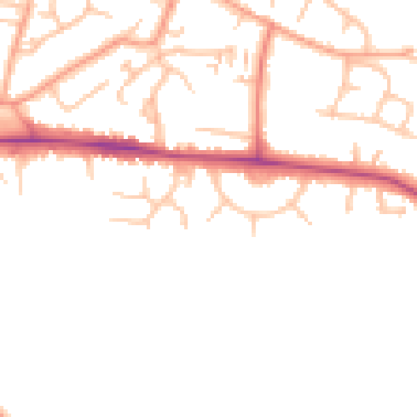 Daytime road noise heatmap for CV21 4HF