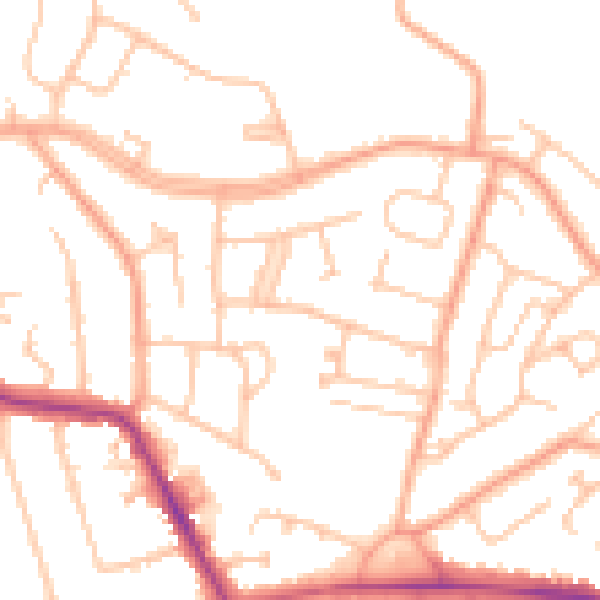 Daytime road noise heatmap for CV21 4HX