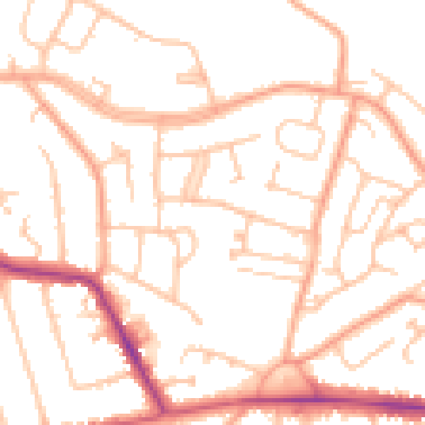 Daytime road noise heatmap for CV21 4JH
