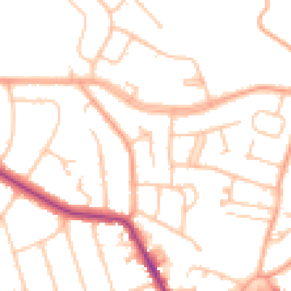 Daytime road noise heatmap for CV21 4JU