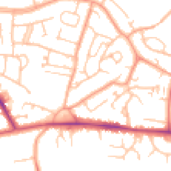 Daytime road noise heatmap for CV21 4LU