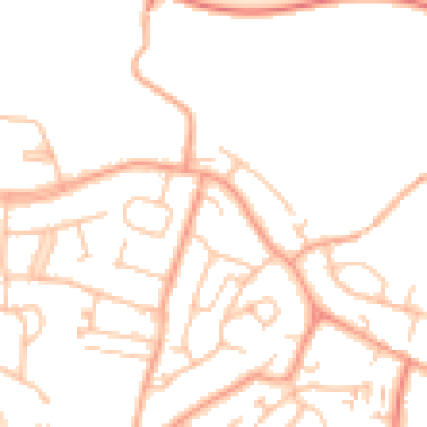 Daytime road noise heatmap for CV21 4NB
