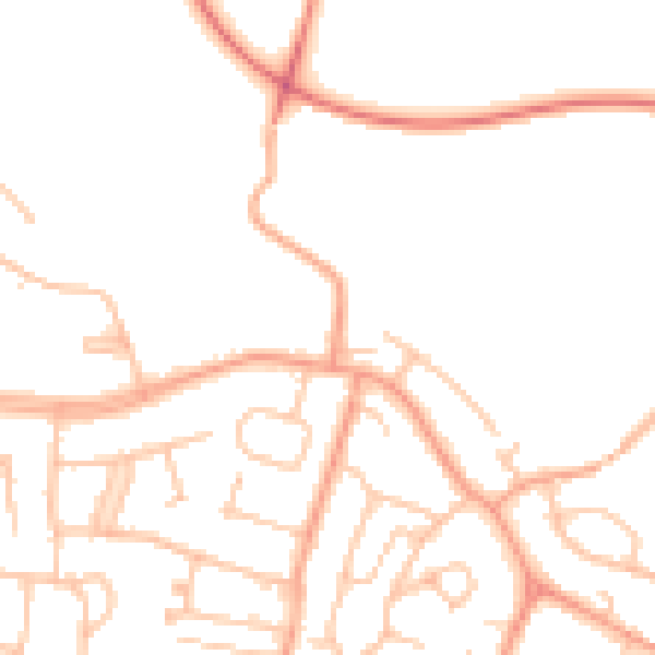 Daytime road noise heatmap for CV21 4NG