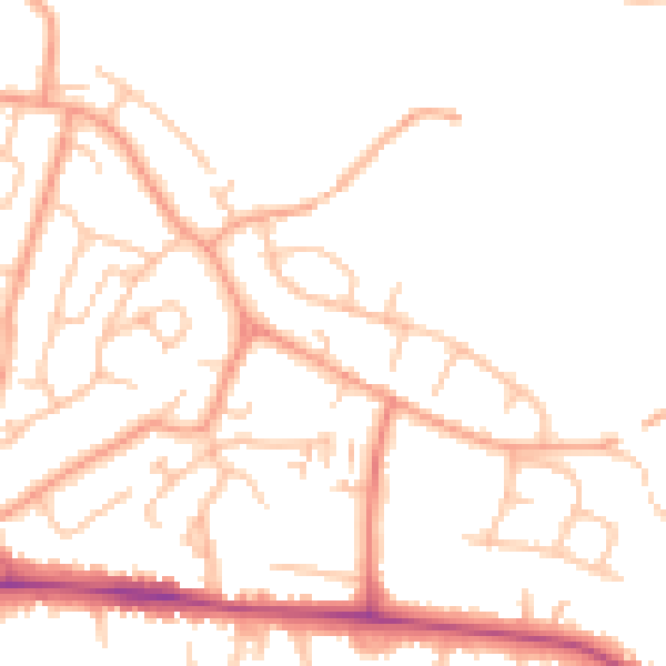 Daytime road noise heatmap for CV21 4NL