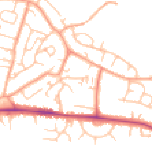 Daytime road noise heatmap for CV21 4NZ