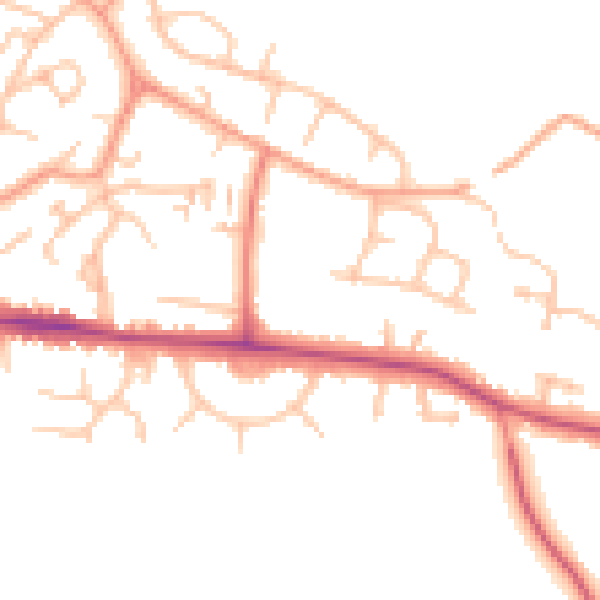 Daytime road noise heatmap for CV21 4PH