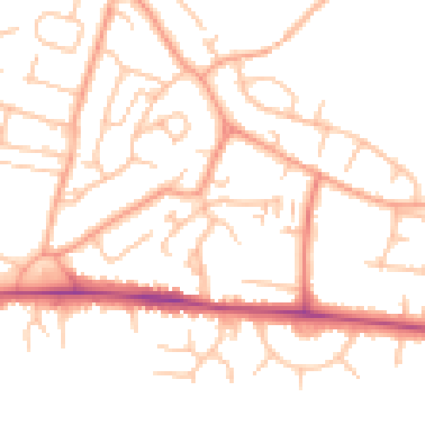 Daytime road noise heatmap for CV21 4PJ