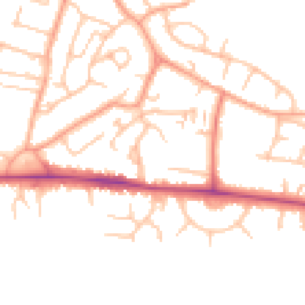 Daytime road noise heatmap for CV21 4PL