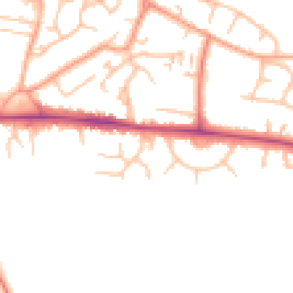 Daytime road noise heatmap for CV21 4PS