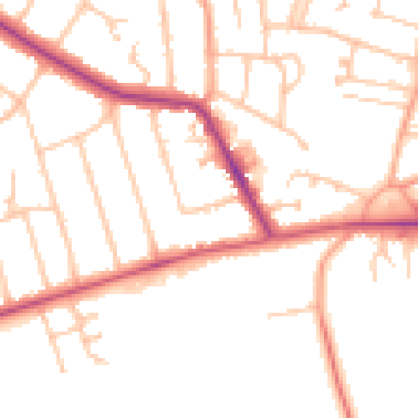 Daytime road noise heatmap for CV22 5HB