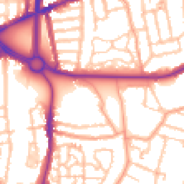 Daytime road noise heatmap for CV3 1AA