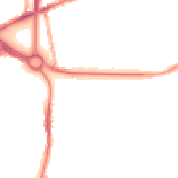 Night-time road noise heatmap for CV3 1AA