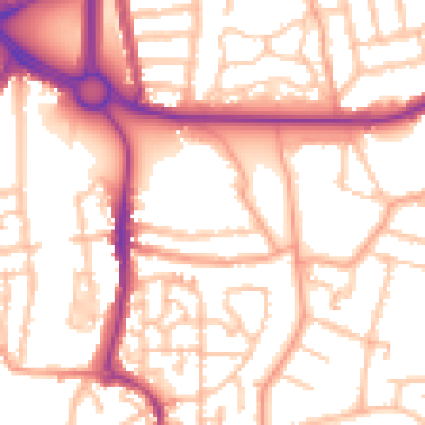 Daytime road noise heatmap for CV3 1AB