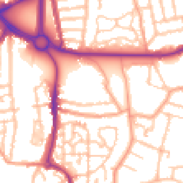 Daytime road noise heatmap for CV3 1AD